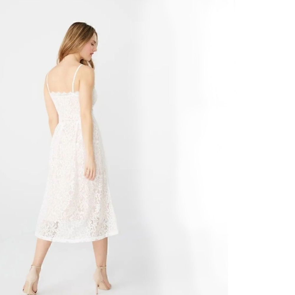 NWT A.B.S COLLECTION WHITE LACE DRESS SZ M - Picture 3 of 8